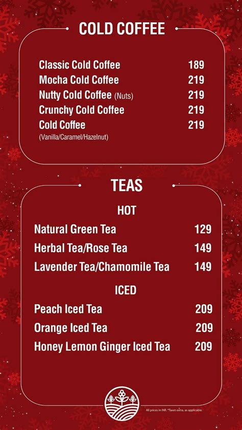 Menu at Qaffeine GVK One Mall, Hyderabad