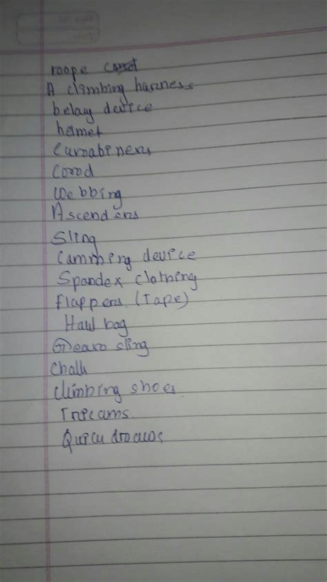 List down the safety equipment required for rock climbing - Brainly.in