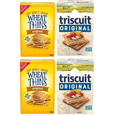 Wheat Thins Original and Triscuit Original Crackers Variety Pack 4 Boxes