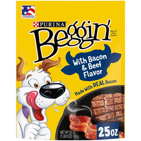 Purina Beggin' Strips Dog Treats with Real Bacon & Beef Flavors Tender ...