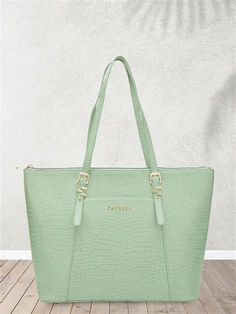 Buy Caprese Gianna Large (E) Green Tote Bag @ Rs.1499 | Caprese Bags ...