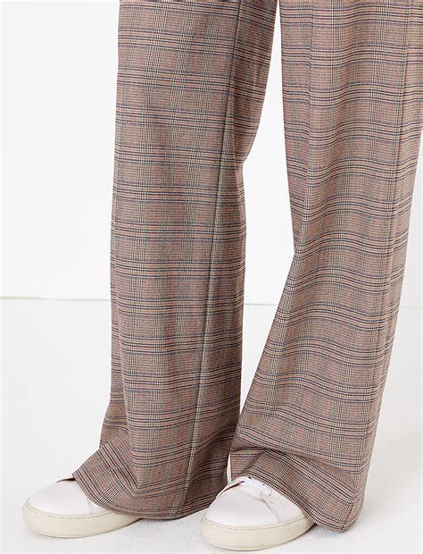 Buy Checked Wide Leg Trousers at Marks & Spencer