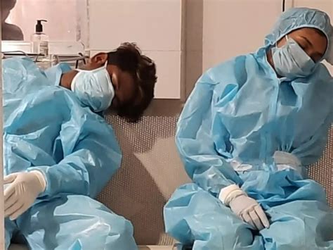 Picture Of Exhausted Nurses After Hectic Shift At Odisha COVID-19 Ward