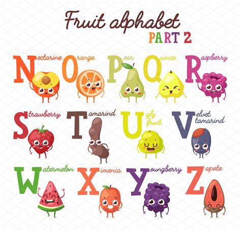 Alphabet Fruits For Kids