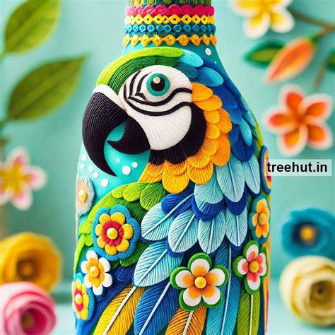 Macaw Bottle Decoration Ideas, Bottle Craft Ideas