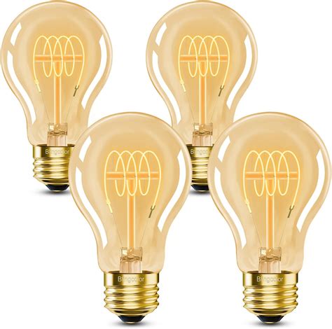 BLINGCOLOR Upgrade Version A19 Vintage LED Edison Bulbs 60 Watt, 4-Pack ...
