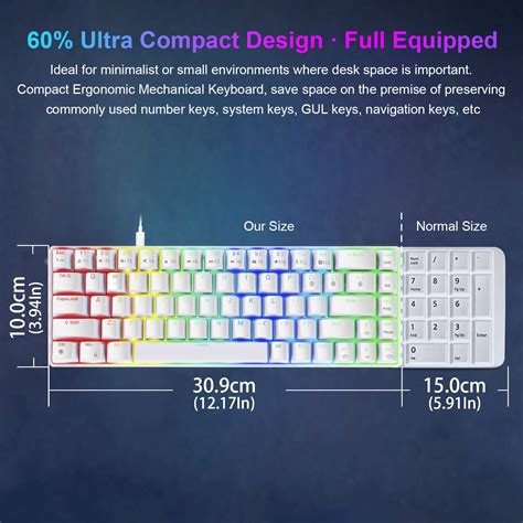 Buy NPET K61 60% Mechanical Gaming Keyboard with Gateron Red Switches ...