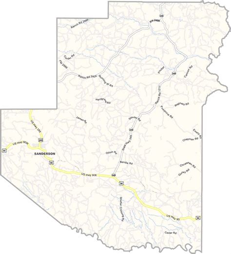Terrell County Map, Texas - US County Maps