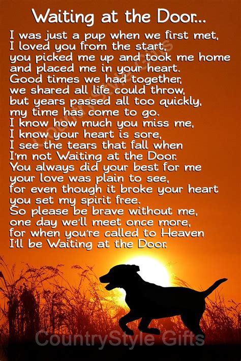 Pet Dog Memorial Waiting at the Door Rainbow bridge keepsake | Etsy Pet ...