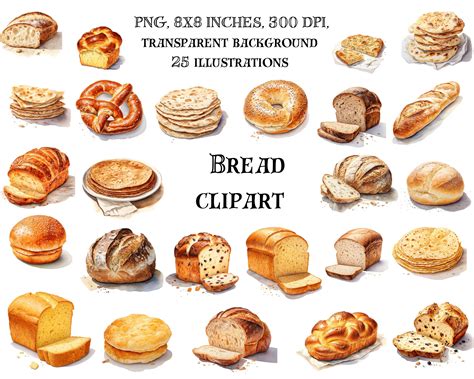 Global Bread Clip Art International Bread Varieties Bakery Illustration ...