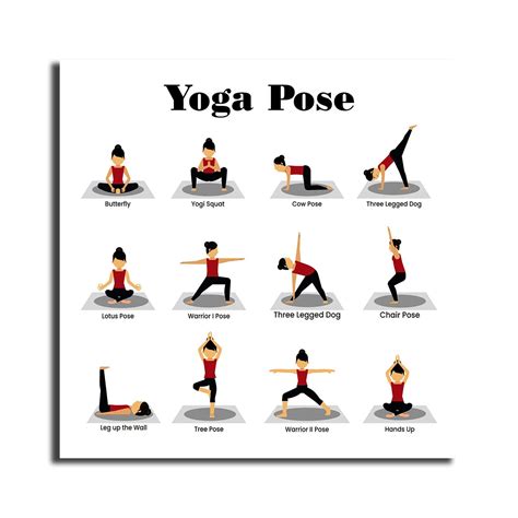 Sikhash Wall Sticker Posters, Yoga Poses Posters (36X24 inches) Yoga ...