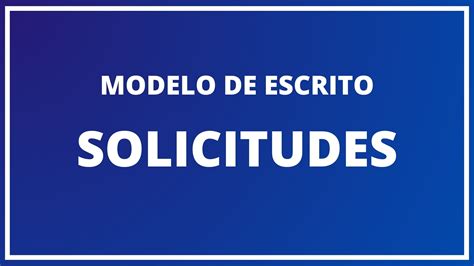 Modelos de Escrito de Solicitud - Modelo de Escrito