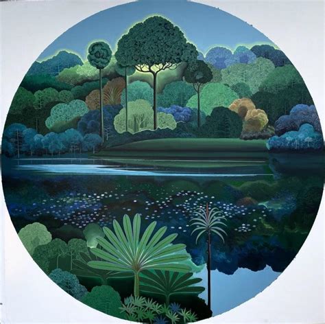"Untitled 1": Green Acrylic Painting (60x60) by Shaji A – ArtZolo.com