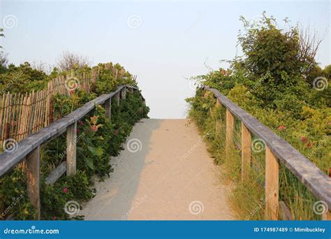Beach Footbridge in Ogunquit, Maine Stock Image - Image of footbridge ...