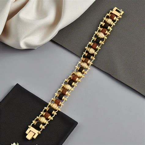 Gold Plated Karungali Rudraksha Bracelet – Astromudra