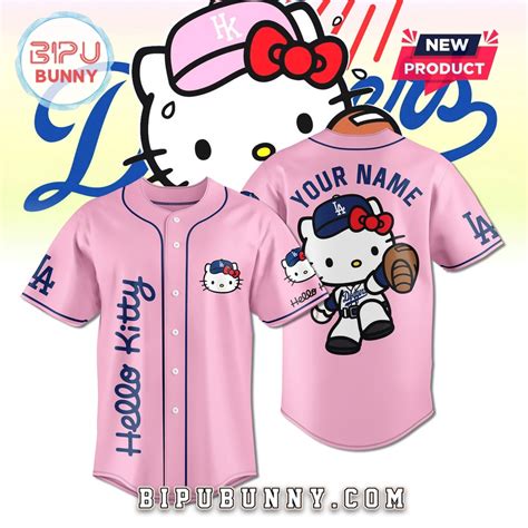 Los Angeles Dodgers X Hello Kitty Champions Baseball Jersey - BipuBunny ...
