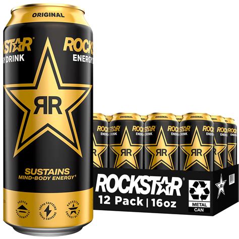 Rockstar Sugar-Free Original Energy Drink with B-vitamins, Guarana ...