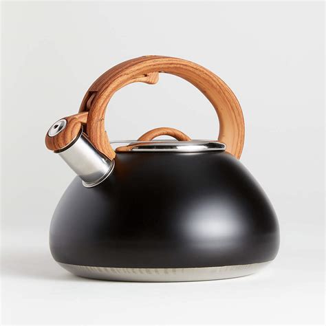 Primula Matte Black Tea Kettle with Wood-Look Handle | Crate and Barrel KSA