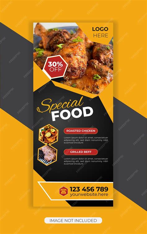 Food and restaurant roll up banner design template | Premium Vector