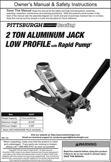 Harbor Freight 2 Ton Aluminum Racing Floor Jack With Rapid Pump Product ...