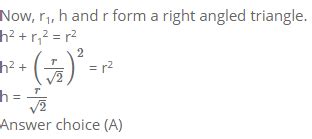 A sphere of radius r is cut by a plane at a distance of h from its ...