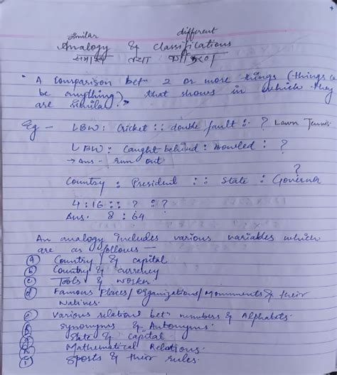 Ppq Jun 08, 2024 - Notes - similar different Analogy classifications ...