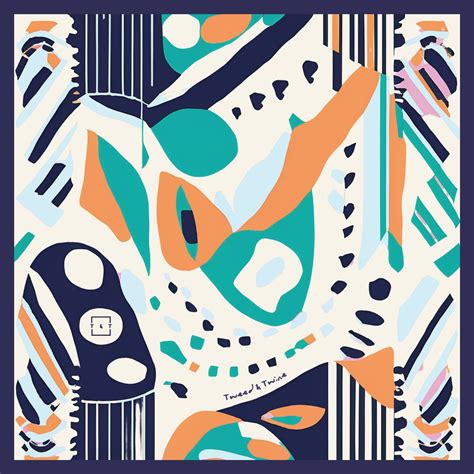 Scarf in silk twill - Abstraction – Tweed and Twine