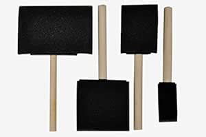 Art pavilion Set of 4 Plain Foam Brushes for Painting, Art and Craft ...