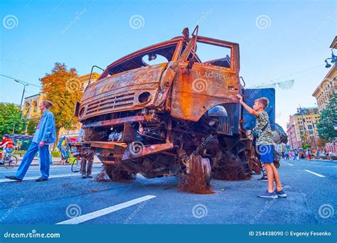 The Boy Watches the Burnt Cabin of Destroyed Russian Pantsir Missile ...
