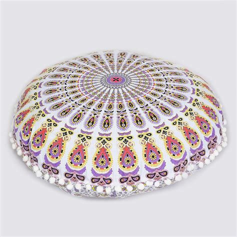 Amazon.com: Indian Consigners Floor Cushion Covers 22" Round Mandala ...