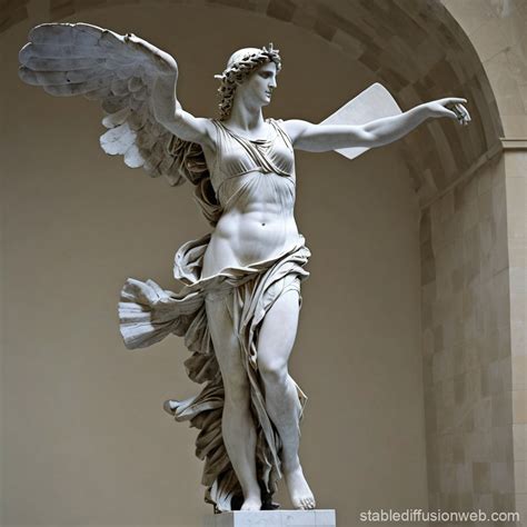Restored Nike from Samothrace Sculpture | Stable Diffusion Online