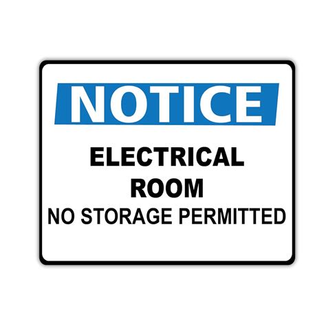 ISEE 360® Electrical Room No Storage Permitted Sign Sticker for Factory ...