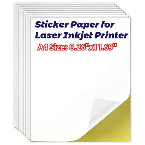 Sticker Printer Paper, Matte Sticker Paper Printable For Laser Inkjet ...