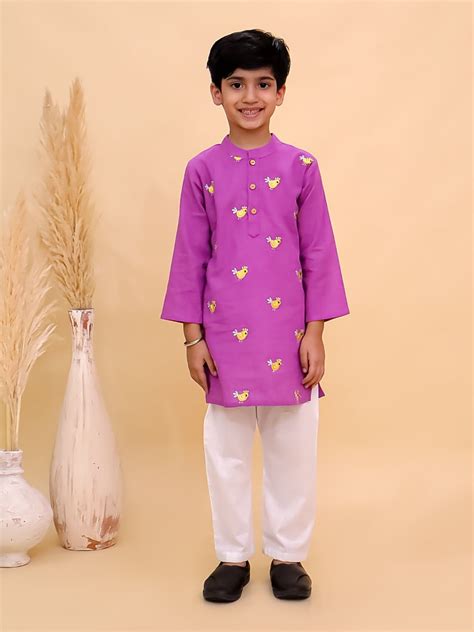 Tweet Dreams Boys Embroidered Kurta Pajama Set | Available On The Mom Store