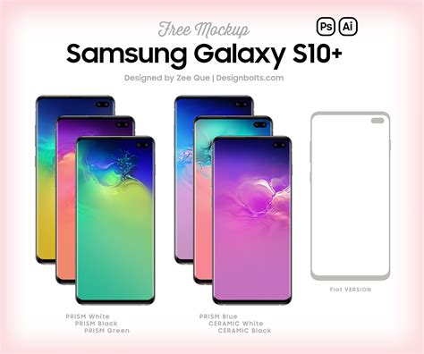 Free Samsung Galaxy S10+ (Plus) Mockup PSD & Vector Ai