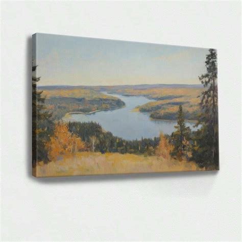 Autumn Rural Landscape Painting Print, English Countryside Art, River ...