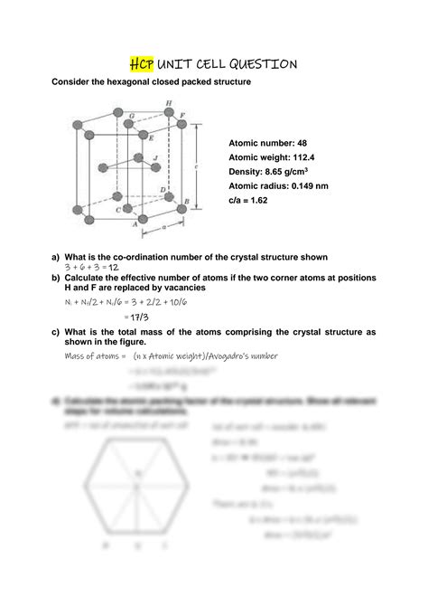 Image result for Unit Cell of HCP Crystal Structure