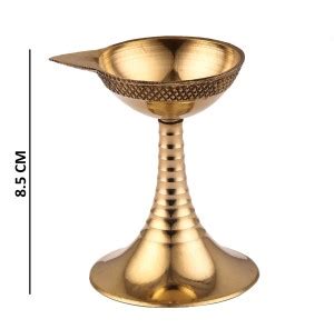 DOKCHAN Handcrafted Pure Brass 8.5CM Akhand diya for for Puja, Pooja ...