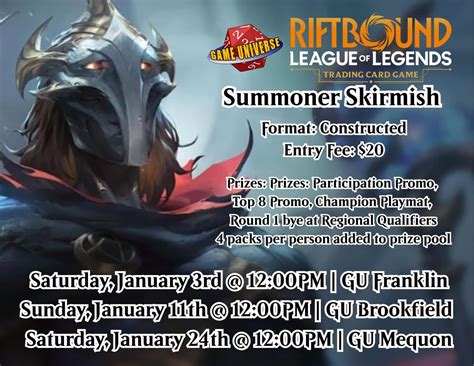Riftbound: Summoner Skirmish January, 10954 N Port Washington Rd ...