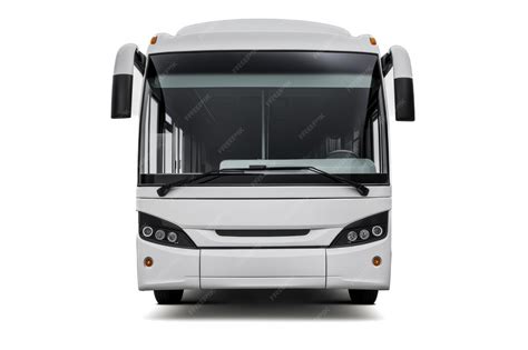Premium AI Image | Front view of white intercity bus isolated on a ...