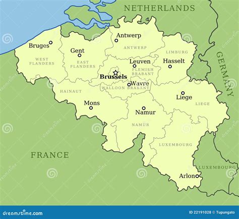 Map of Belgium stock vector. Illustration of cities, antwerp - 22191028