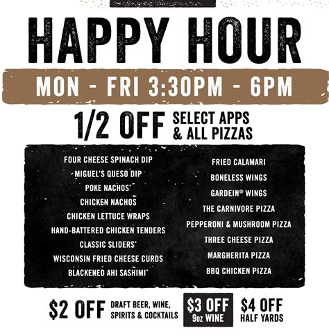 Late Night Happy Hour | Menu Offerings | Yard House Restaurant