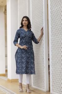 FABZARI Women Printed Straight Kurta - Buy FABZARI Women Printed ...