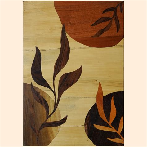 Boho Leaves Wooden Inlay Art: Whimsical Elegance – Culturati