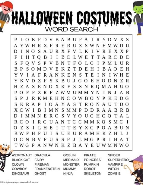 Halloween Word Searches Free Printable