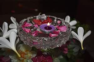 Elburs | Crystal Plate with a Tea Light Candle | Best for Diwali ...