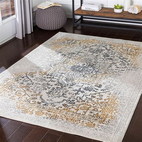 Surya Aisha 2 X 3 (ft) Charcoal Indoor Medallion Oriental Area Rug in ...