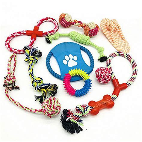 Dog Toys - Chew Toys - Natural Cotton Rope - Squeak Toys - Dog Balls ...