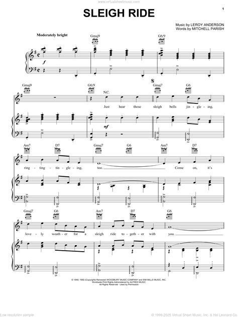 Leroy Anderson: Sleigh Ride sheet music for voice, piano or guitar