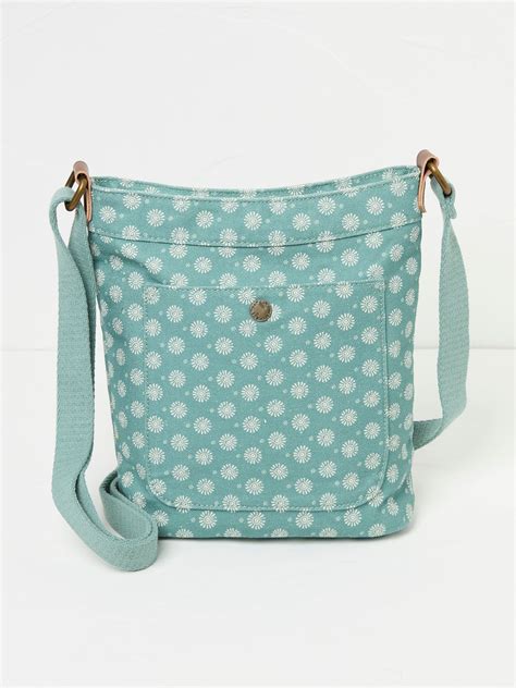 Green Haze Mini Canvas Cross-Body Bag | FatFace